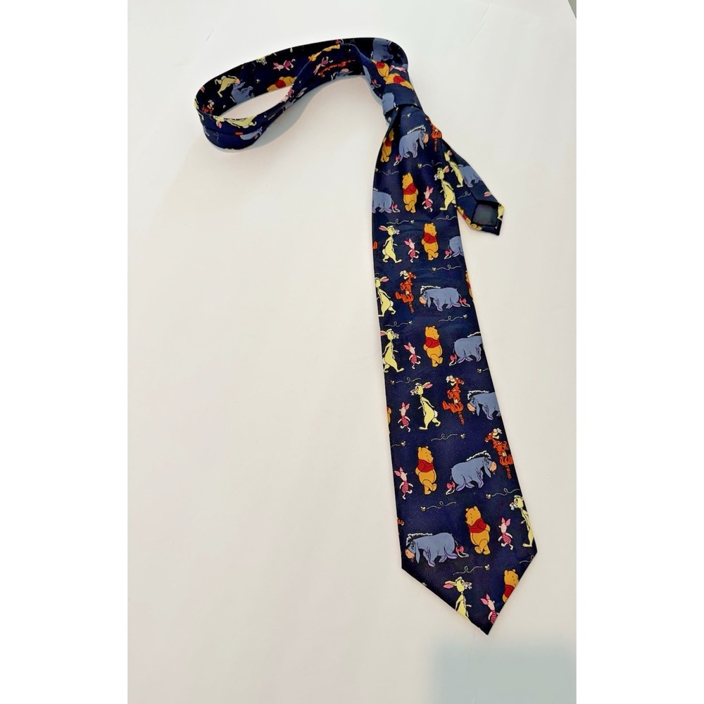 Disney Pooh Mens Necktie Blue Pointed Tie Winnie The Pooh And Friends